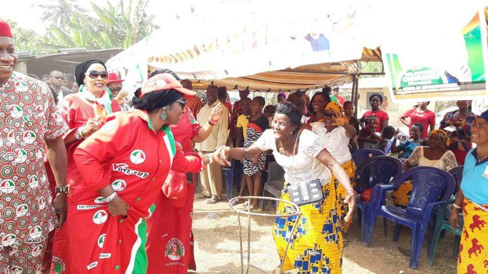 Senator Uche Ekwunife exchanging pleasantries