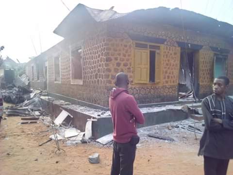 The Ajalli police station destroyed by fire