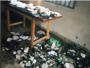 burnt INEC office