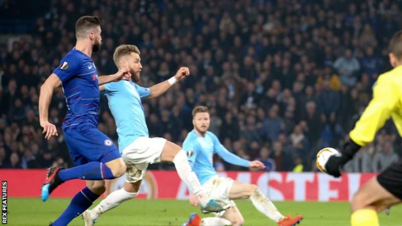 Olivier Giroud gave chelsea the lead