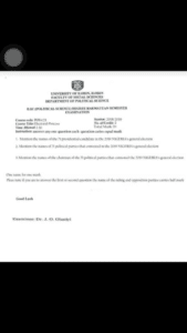 The Exam question paper