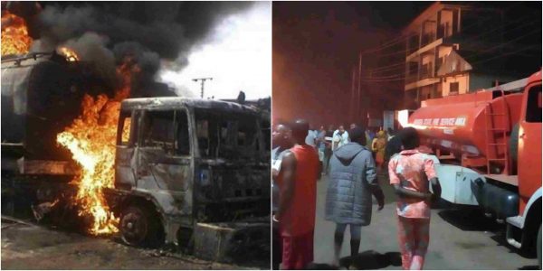 scene of the tanker fire