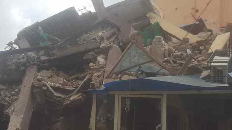 The collapsed building