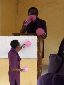 The Lecturer with boxing gloves