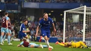 Higuain celebrates after scoring vs burnley