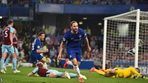 Higuain celebrates after scoring vs burnley