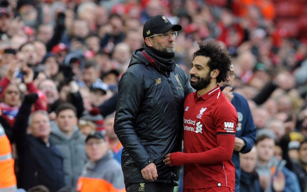 Liverpool manager Jurgen Klopp and Salah