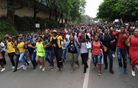 students during the protest