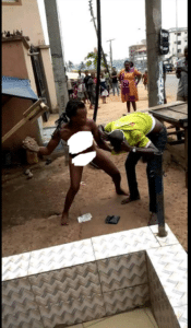 The sex worker stripped totally naked to attack the man