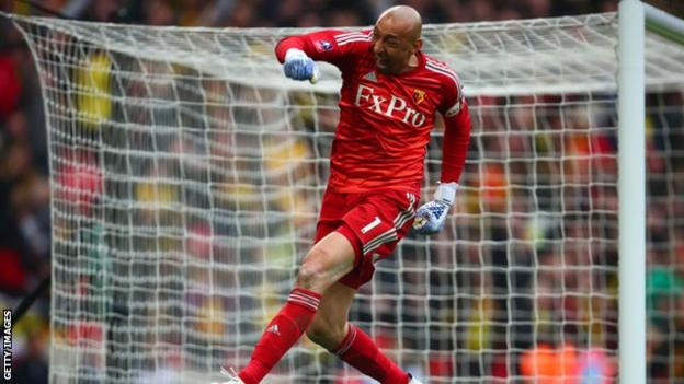 Watford keeper Heurelho Gomes was ecstatic when Troy Deeney's penalty sent the game into extra time and he was in tears at the end of the game