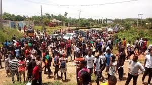 Students during the protest