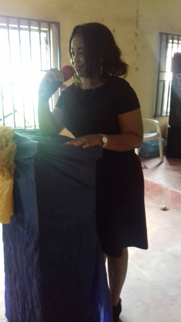 The HOD, Dr. (Mrs) Obianujunwa Mbaonu addresing the students