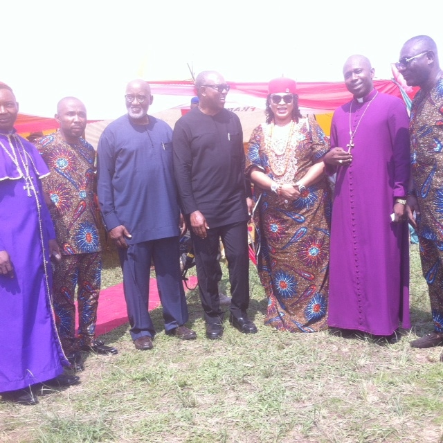 Obi flanked by Senator Stella Odua , Oseloka Obaze, Hon Igwe Noble and Right Reverend Prosper Amah