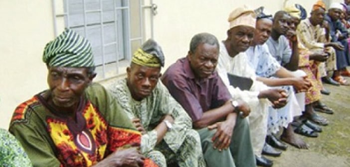 Cross section of Nigerian Pensioners waiting for verification