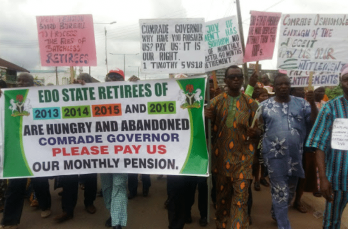 Edo State Pensioners protest