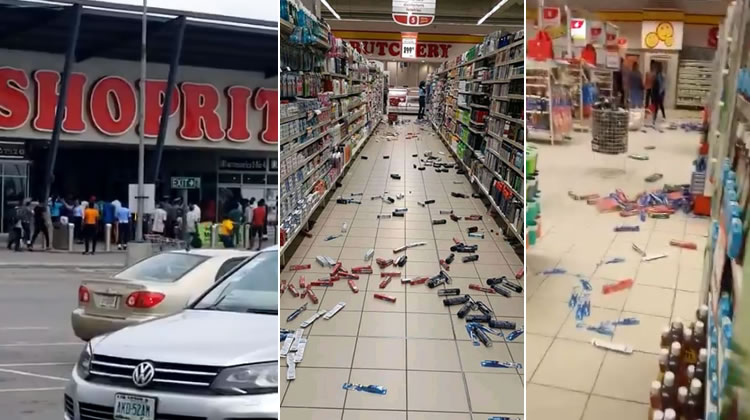 Video grabs from the scene of attempted attacks on Shoprite. Source: Twitter