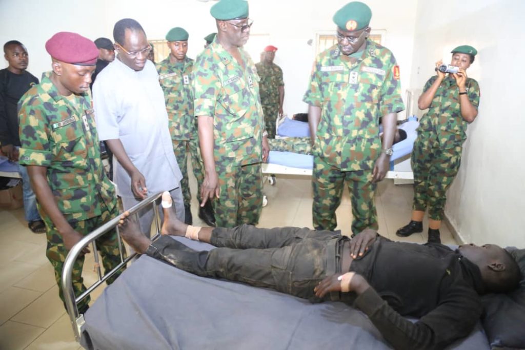 During Visit to Wounded In Action soldiers at the Federal Medical Centre Gusau
