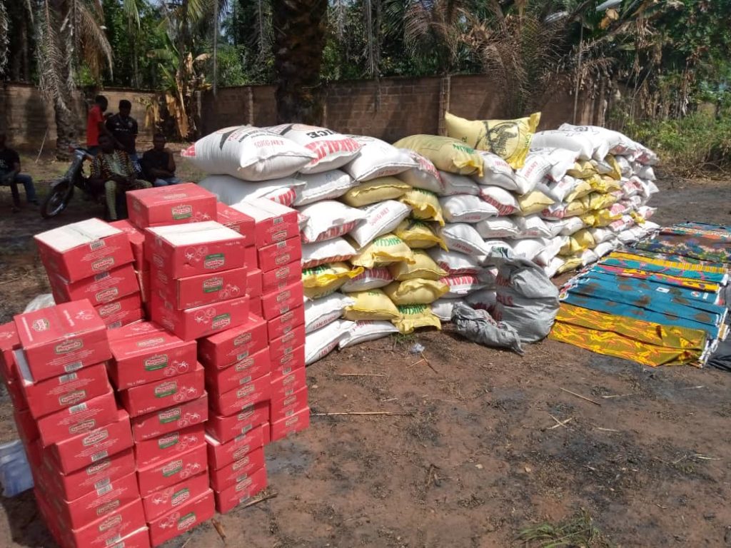 some of the items distributed to the beneficiaries