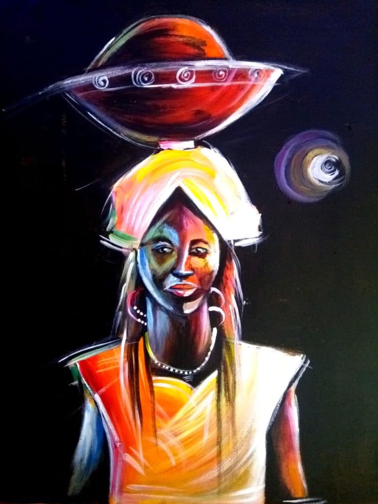 Paintings Woman with Calabash