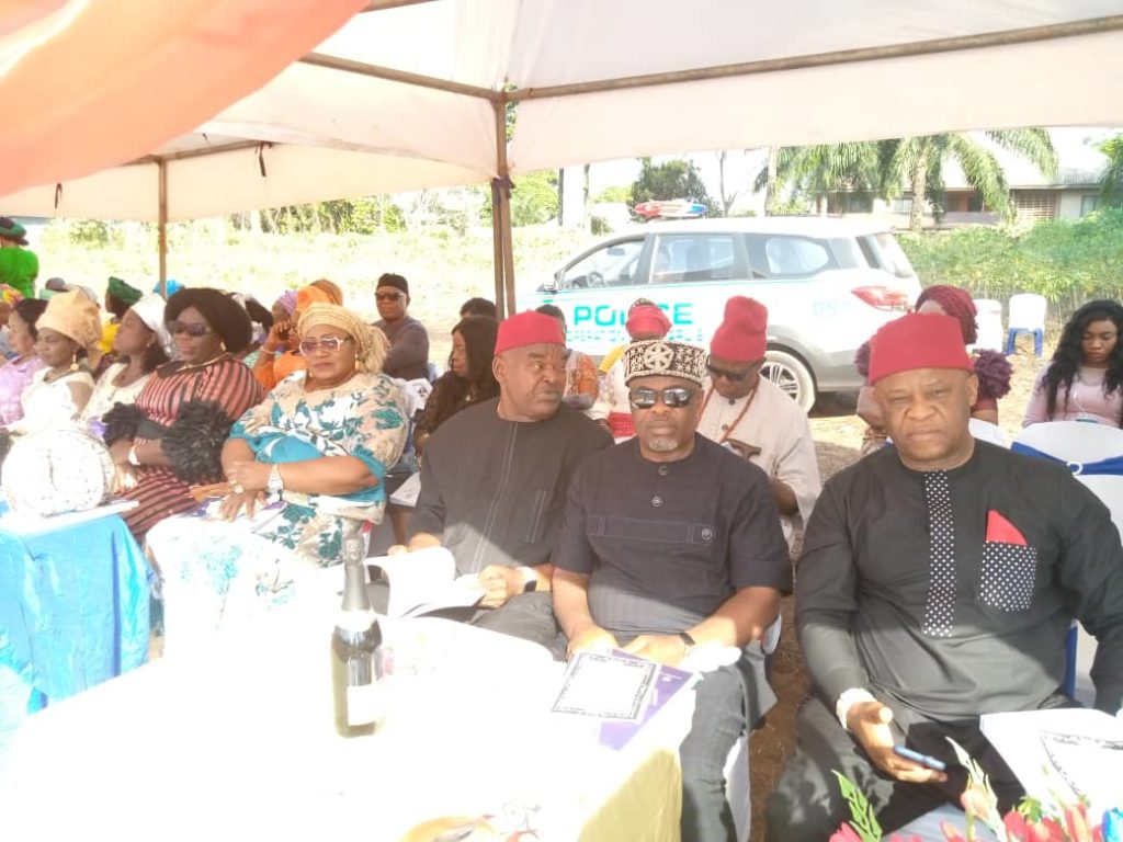 The Traditional Ruler, Achina, Igwe G.N Obiora and some members of his cabinet