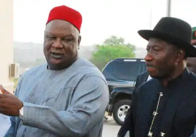 Anyim Pius with Goodluck Jonathan