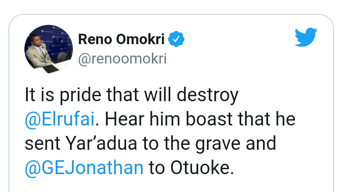 Trouble: As Omokri Leaks video Of El-Rufai Boasting of Sending Yar'adua To The Grave.