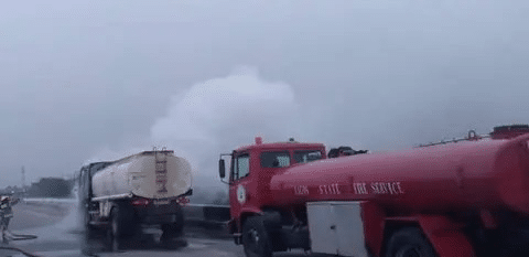 Fuel tanker catches fire in Lagos State