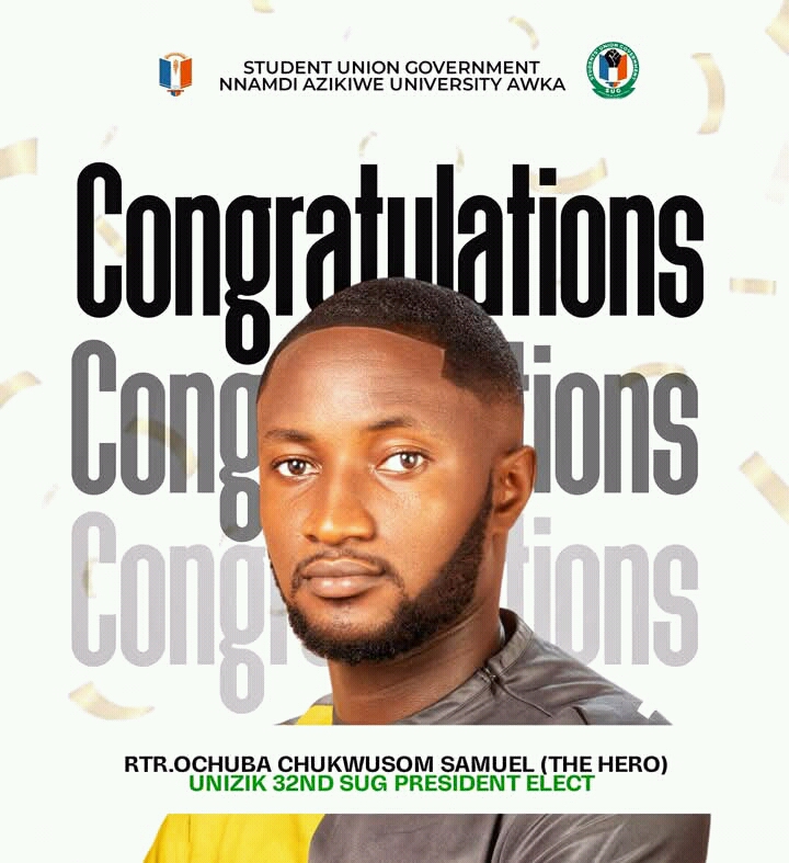 Ochuba Samuel Emerges As Unizik SUG President-Elect